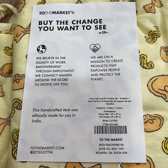 🆕 Oven Mitt & Pot Holder Set Tortellini - Picture 7 of 7